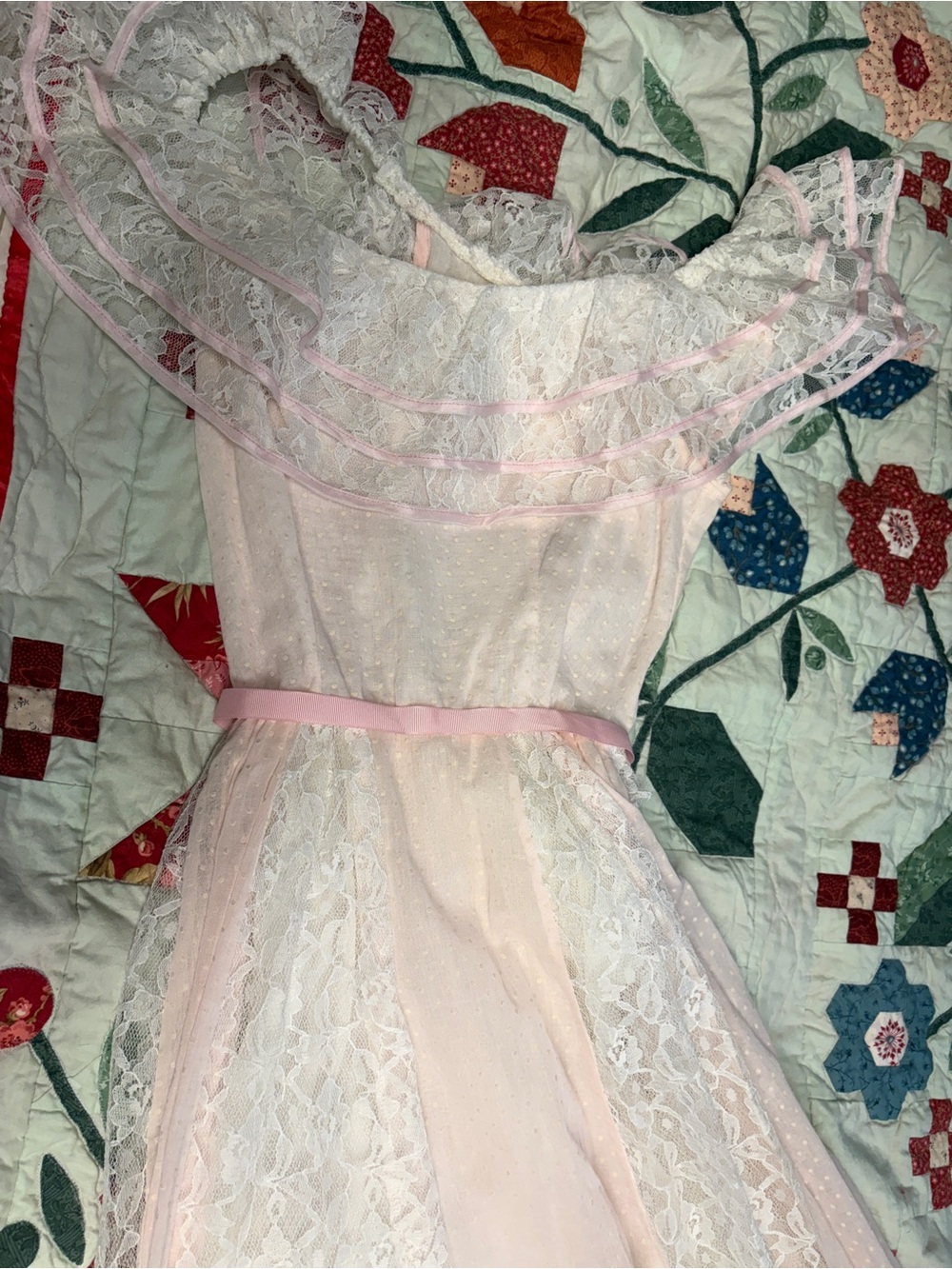1970s Swiss Dot Maxi Dress Prairie Gunne Sax Style